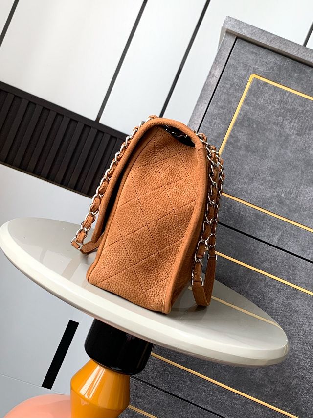 CC original suede calfskin large flap bag A99216 brown