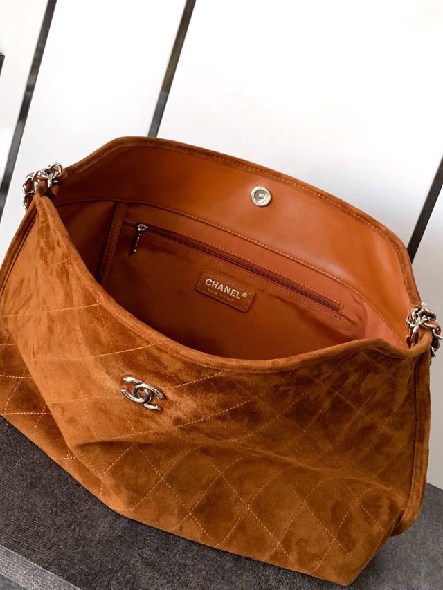 CC original suede calfskin tote bag A99218 brown