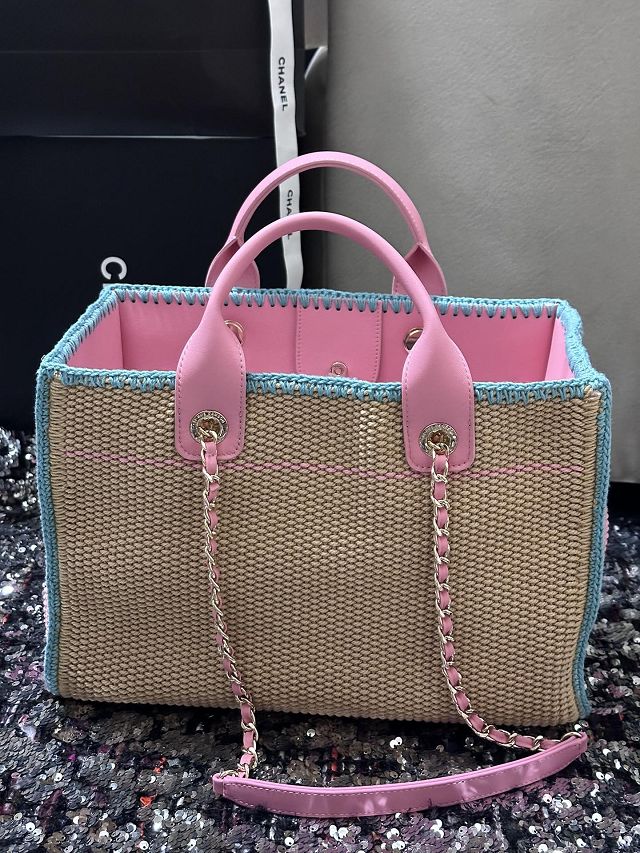 CC original tweed small shopping bag AS3257 beige&pink