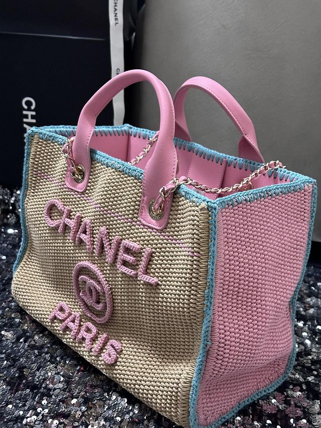 CC original tweed small shopping bag AS3257 beige&pink