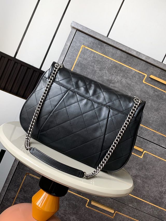 CC original calfskin large flap bag AS6058 black