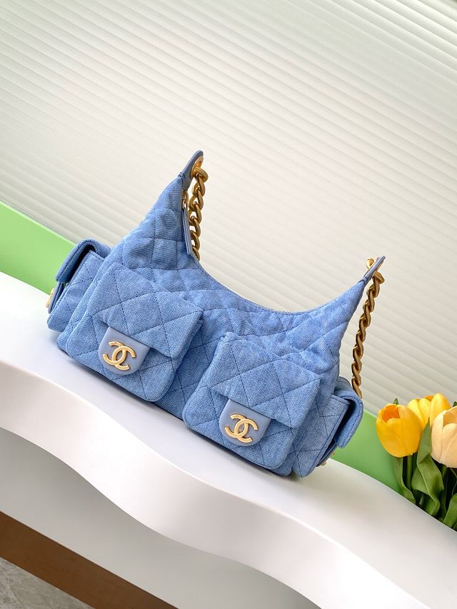 CC original denim large hobo bag AS5339 blue