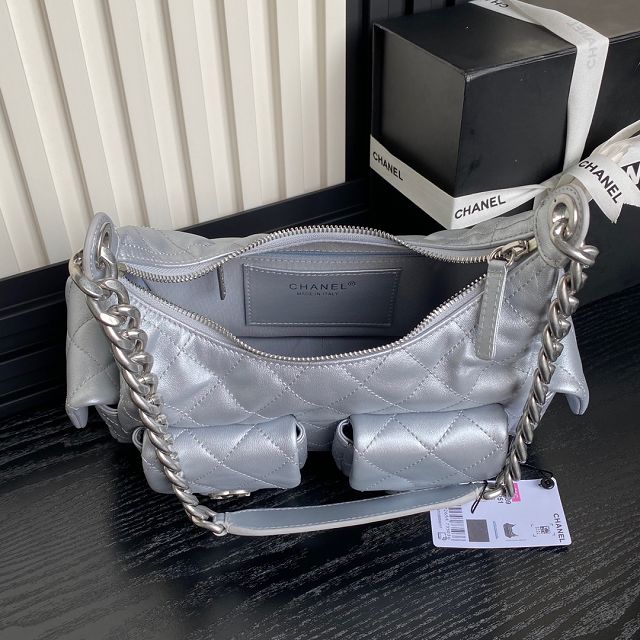 CC original lambskin large hobo bag AS5339 silver