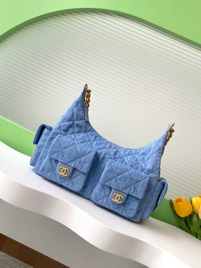 CC original denim maxi hobo bag AS5302 blue