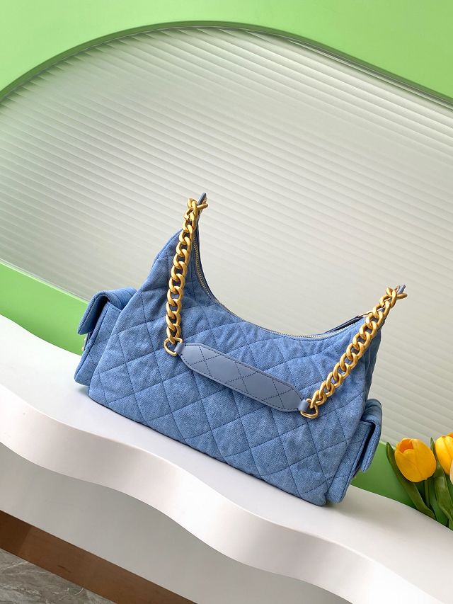 CC original denim maxi hobo bag AS5302 blue