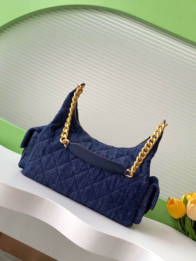 CC original denim maxi hobo bag AS5302 dark blue