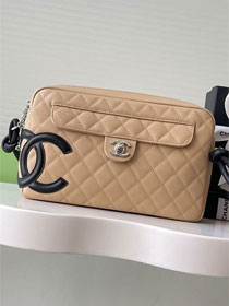 CC original lambskin camera bag AS6326 apricot