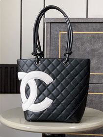 CC original lambskin shopping tote bag AS6336 black