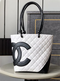 CC original lambskin shopping tote bag AS6336 white