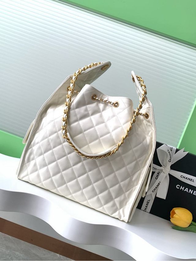 CC original calfskin large hobo bag AS5311 white