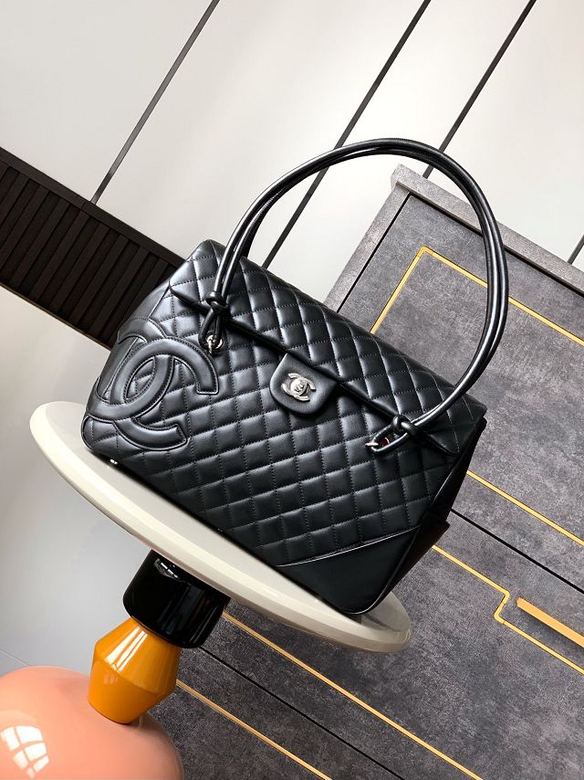 CC original lambskin top handle bag AS6338 allblack