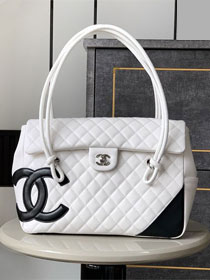 CC original lambskin top handle bag AS6338 white