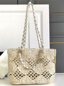 CC original raffia medium shopping bag AS4714 beige