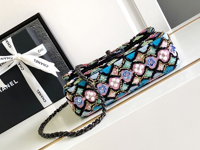 CC original sequins mini flap bag AS2090 black