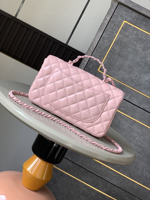 CC original lambskin small top handle flap bag AS5242 pink