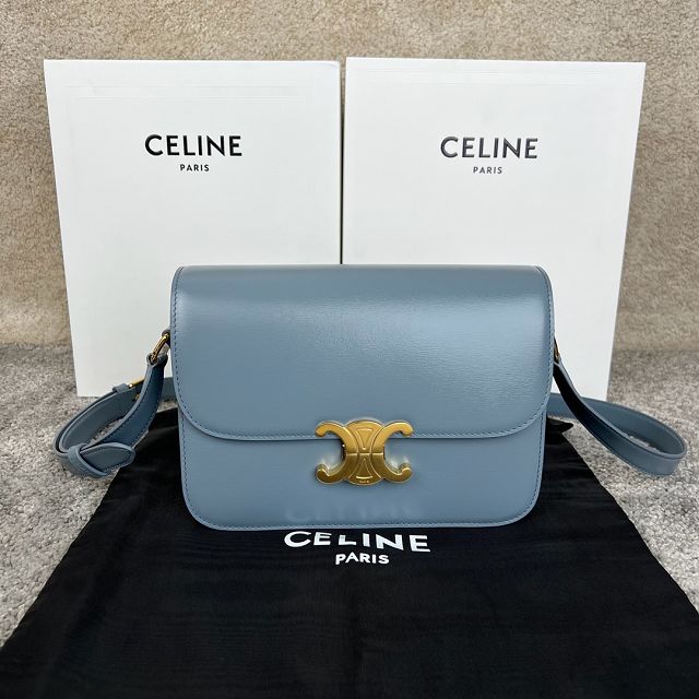 Celine original calfskin medium triomphe bag 187363 blue