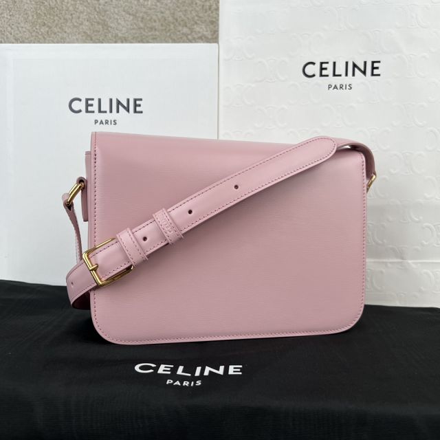 Celine original calfskin medium triomphe bag 187363 light pink