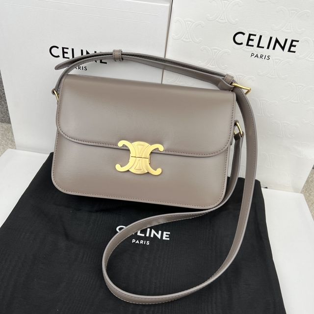 Celine original calfskin medium triomphe bag 187363 pebble 