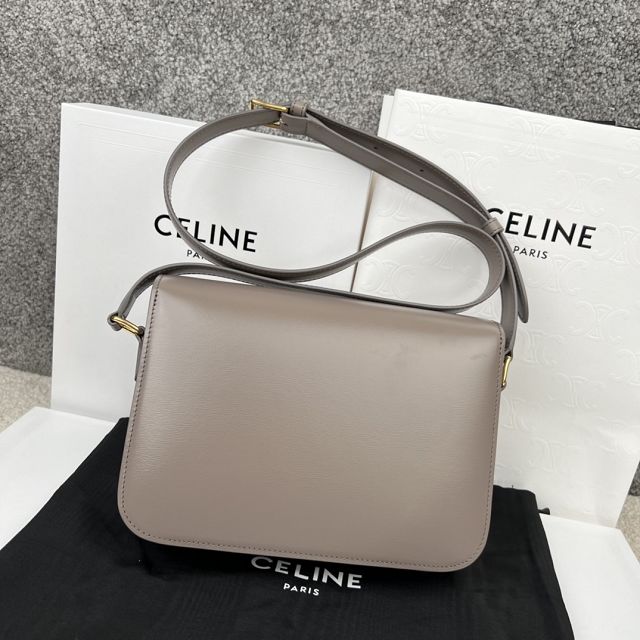 Celine original calfskin medium triomphe bag 187363 pebble 