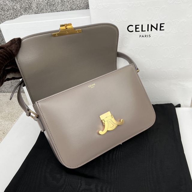 Celine original calfskin medium triomphe bag 187363 pebble 