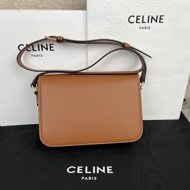 Celine original calfskin medium triomphe bag 187363 tan