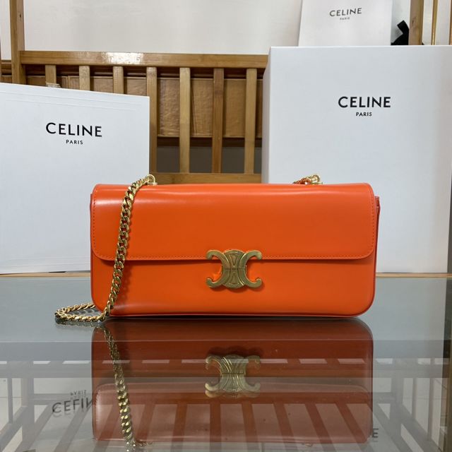 Celine original calfskin east west triomphe bag 197413 orange