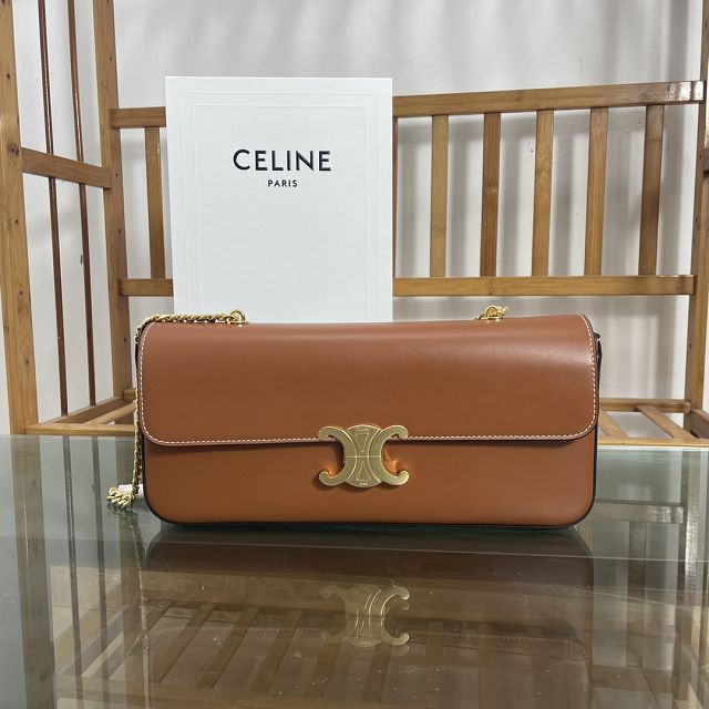 Celine original calfskin east west triomphe bag 197413 tan