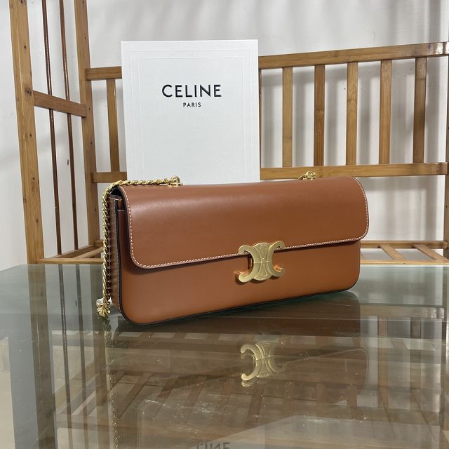 Celine original calfskin east west triomphe bag 197413 tan