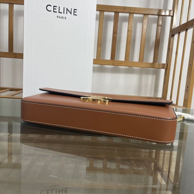 Celine original calfskin east west triomphe bag 197413 tan