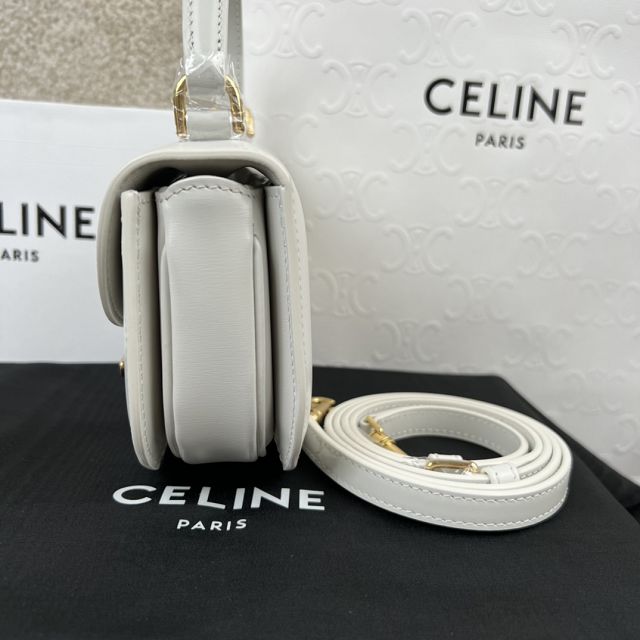 Celine original calfskin mini besace bag 10L063 white