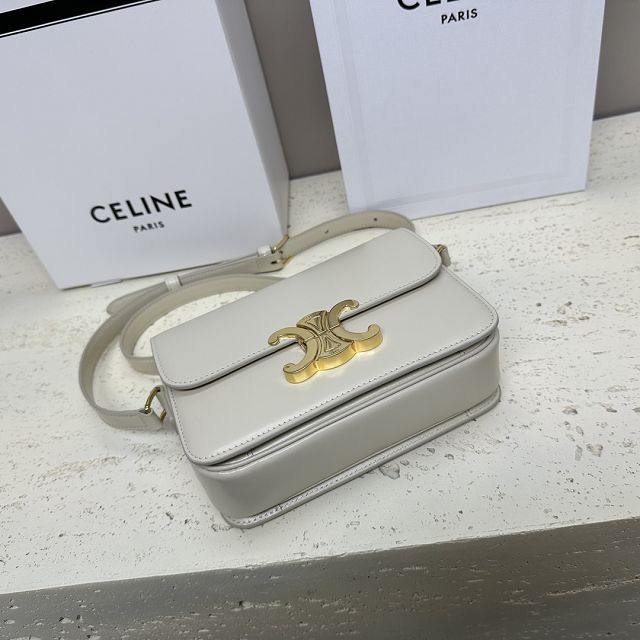 Celine original calfskin small triomphe bag 188423 light grey