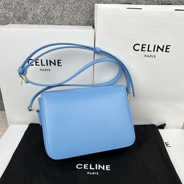 Celine original calfskin small triomphe bag 188423 blue 