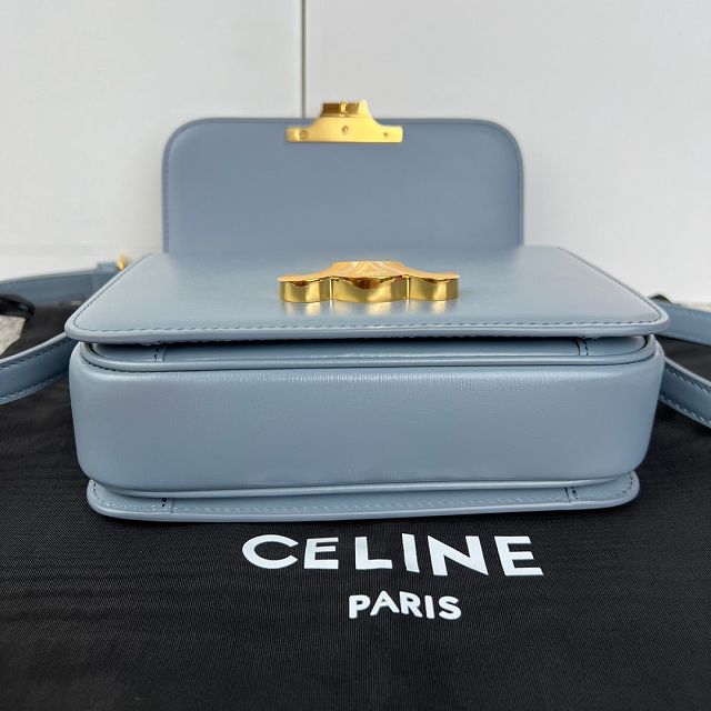 Celine original calfskin small triomphe bag 188423 blue grey