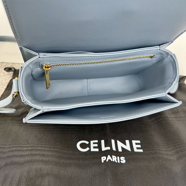 Celine original calfskin small triomphe bag 188423 blue grey