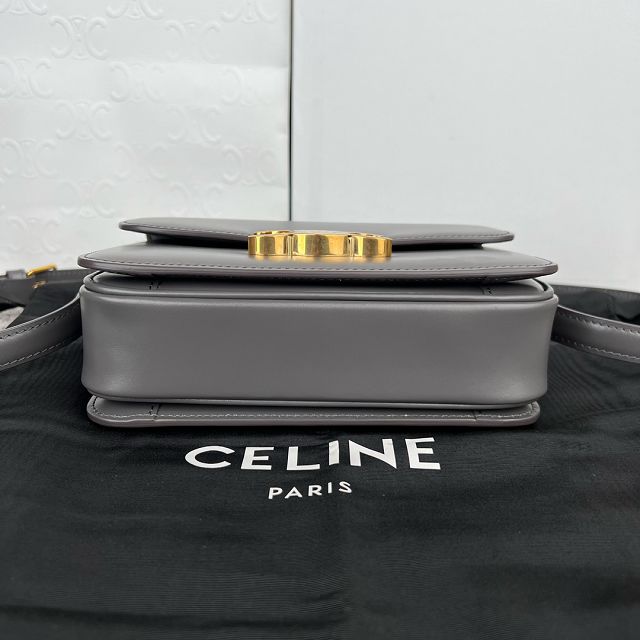 Celine original calfskin small triomphe bag 188423 dark grey