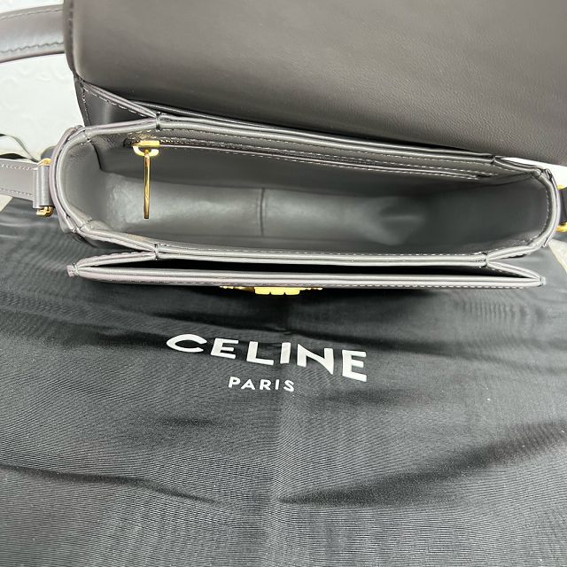 Celine original calfskin small triomphe bag 188423 dark grey