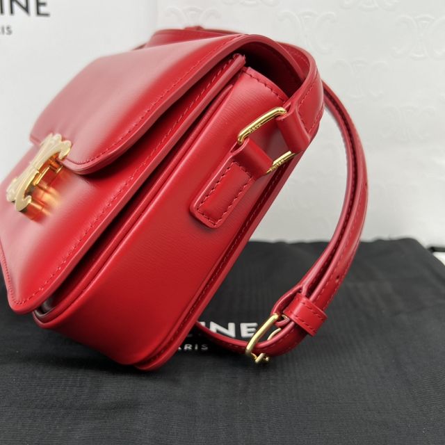 Celine original calfskin small triomphe bag 188423 red