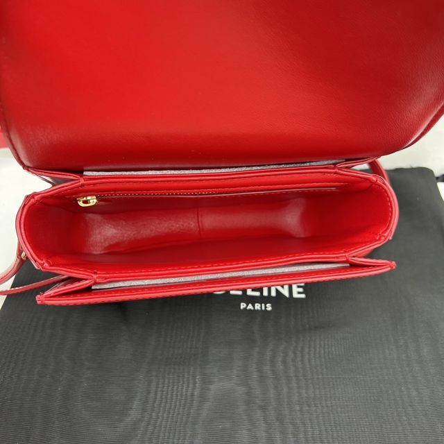 Celine original calfskin small triomphe bag 188423 red