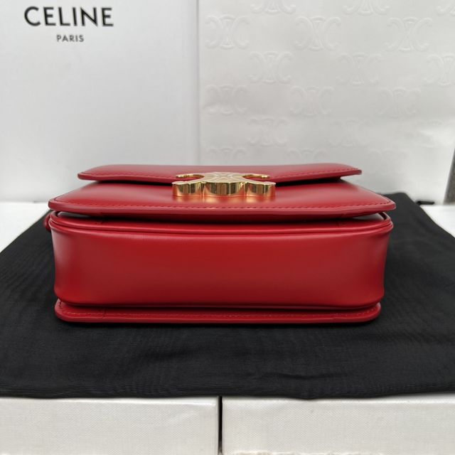 Celine original calfskin small triomphe bag 188423 red