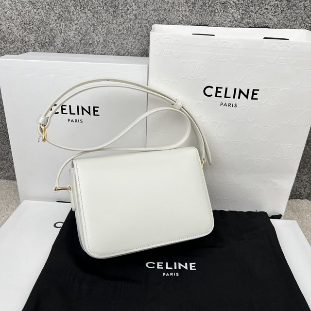 Celine original calfskin small triomphe bag 188423 white