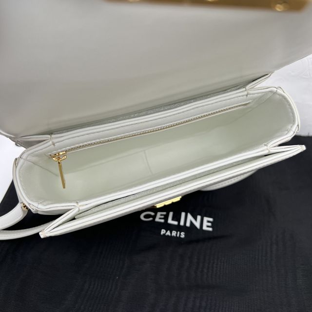 Celine original calfskin small triomphe bag 188423 white