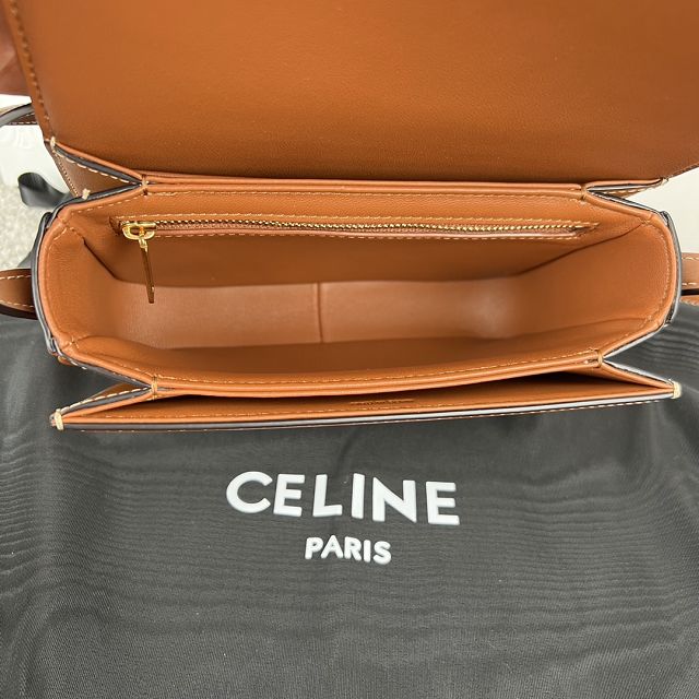 Celine original calfskin small triomphe bag 199223 tan