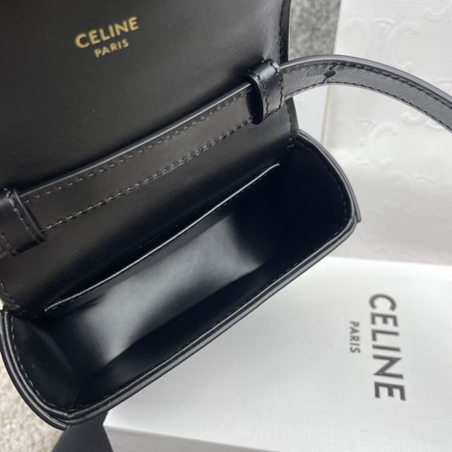 Celine original calfskin triomphe mini bag 101513 black