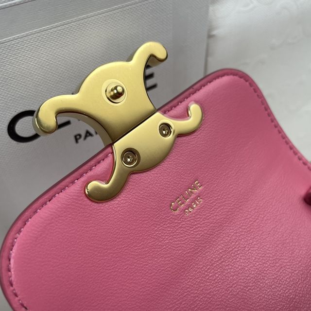 Celine original calfskin triomphe mini bag 101513 hot pink