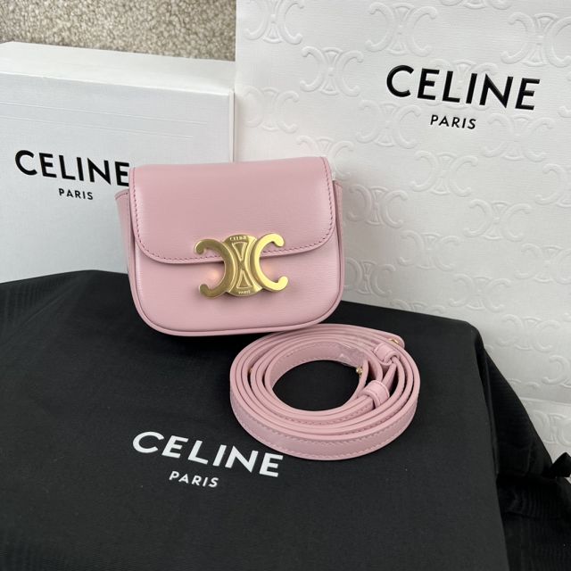 Celine original calfskin triomphe mini bag 101513 light pink