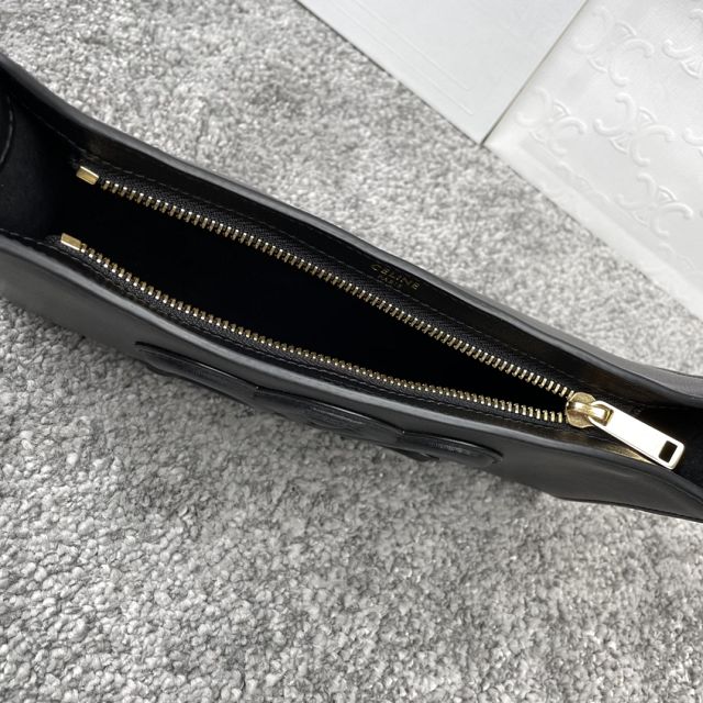 Celine original calfskin triomphe shoulder bag 198153 black