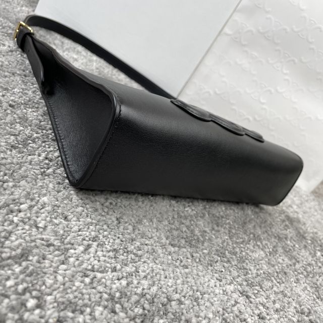 Celine original calfskin triomphe shoulder bag 198153 black