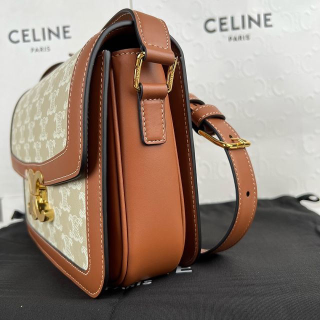 Celine original canvas medium triomphe bag 187363 beige