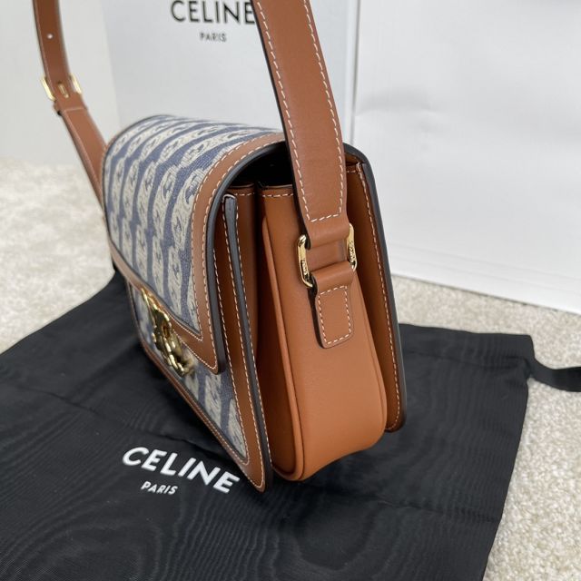 Celine original canvas medium triomphe bag 187363 blue