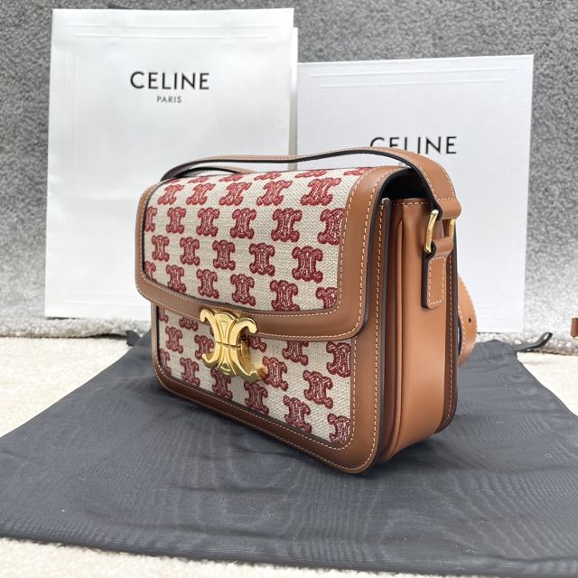 Celine original canvas medium triomphe bag 187363 bordeaux